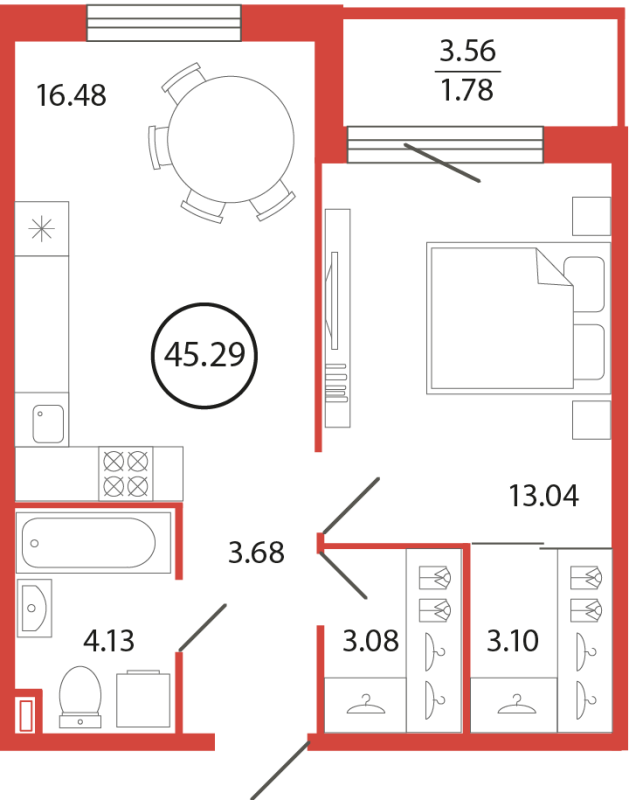 Продажа 1-комнатной новостройки, Бугры, Дорога в Мурино