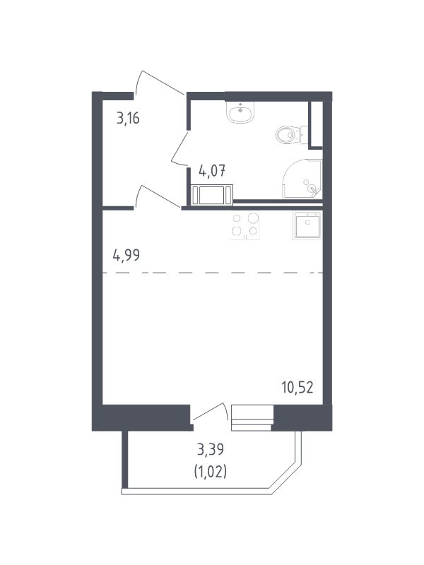 Продажа 1-комнатной новостройки, Санкт-Петербург, Славянская ул.