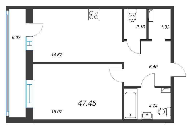 Продажа 1-комнатной новостройки, Бугры, Дорога в Мурино