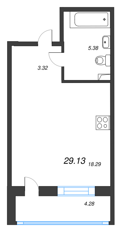 Продажа 1-комнатной новостройки, Бугры, Дорога в Мурино