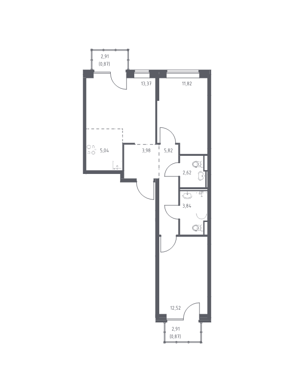 Продажа 2-комнатной новостройки, Санкт-Петербург, Славянская ул.