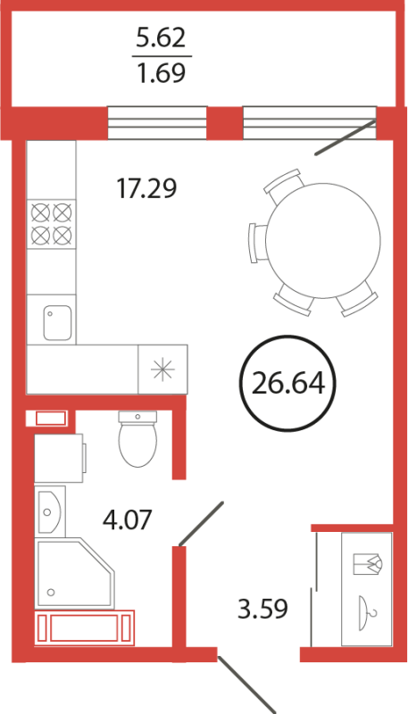 Продажа 1-комнатной новостройки, Бугры, Дорога в Мурино