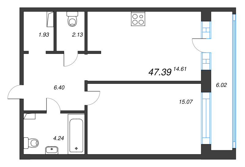 Продажа 1-комнатной новостройки, Бугры, Дорога в Мурино