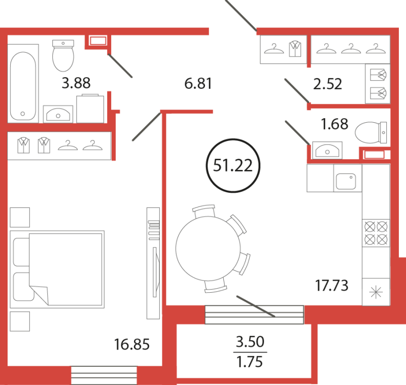 Продажа 1-комнатной новостройки, Бугры, Дорога в Мурино