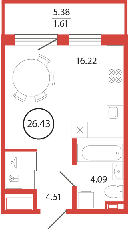 Продажа 1-комнатной новостройки, Бугры, Дорога в Мурино