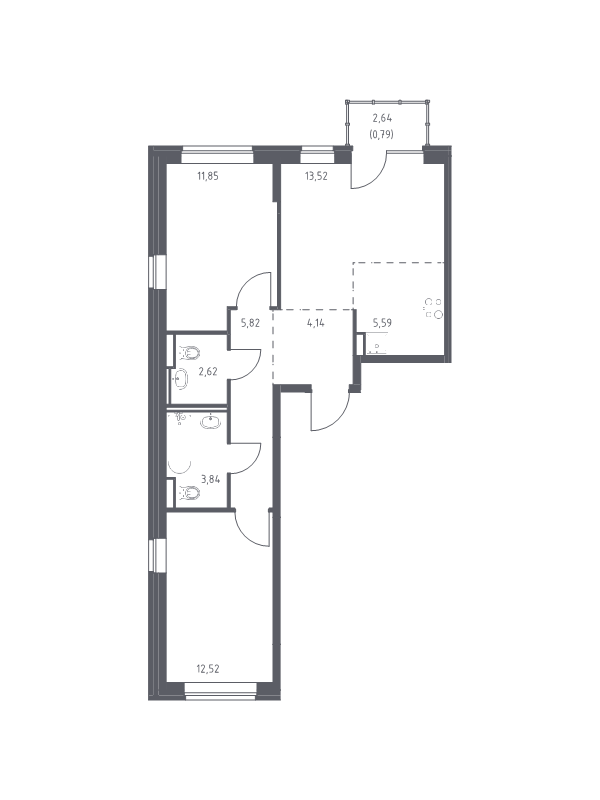 Продажа 2-комнатной новостройки, Санкт-Петербург, Славянская ул.