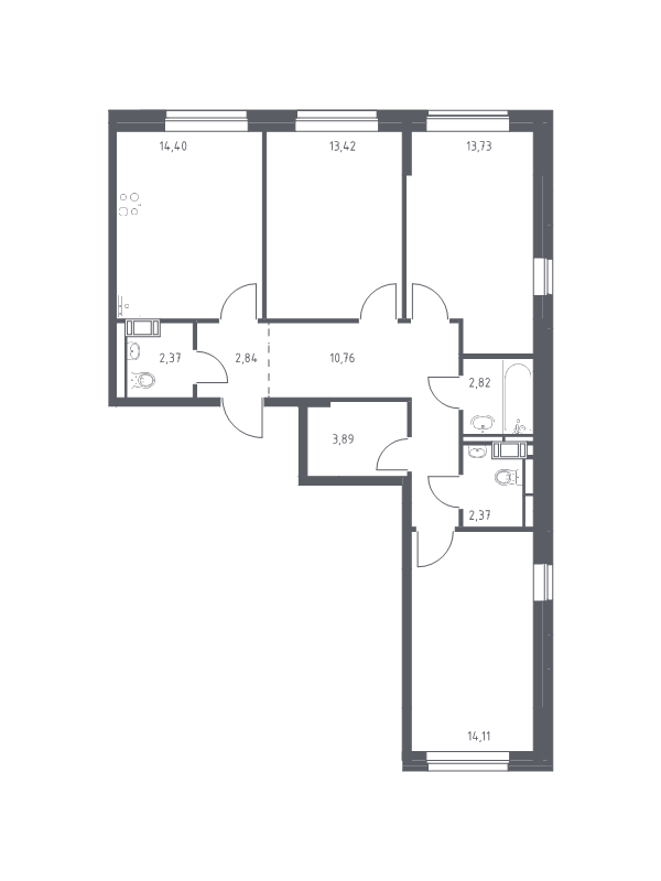 Продажа 3-комнатной новостройки, Санкт-Петербург, Славянская ул.