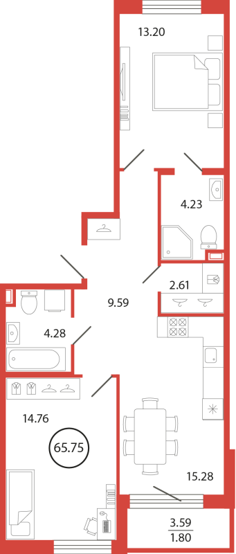 Продажа 2-комнатной новостройки, Бугры, Дорога в Мурино