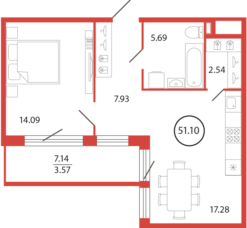 Продажа 1-комнатной новостройки, Бугры, Дорога в Мурино