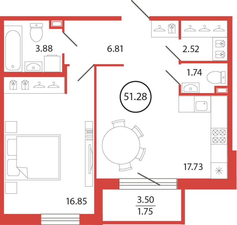 Продажа 1-комнатной новостройки, Бугры, Дорога в Мурино