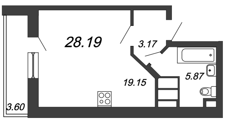 Продажа 1-комнатной новостройки, Санкт-Петербург, Октябрьская наб.