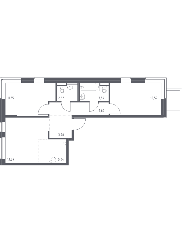 Продажа 2-комнатной новостройки, Санкт-Петербург, Славянская ул.