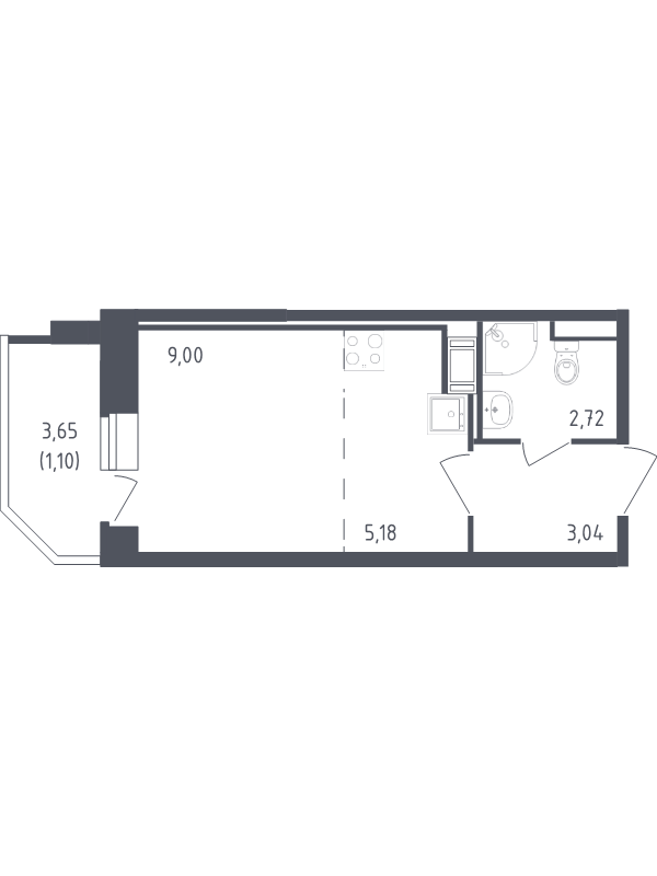 Продажа 1-комнатной новостройки, Санкт-Петербург, Славянская ул.