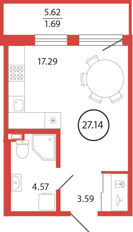 Продажа 1-комнатной новостройки, Бугры, Дорога в Мурино