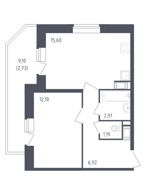 Продажа 1-комнатной новостройки, Санкт-Петербург, Славянская ул.