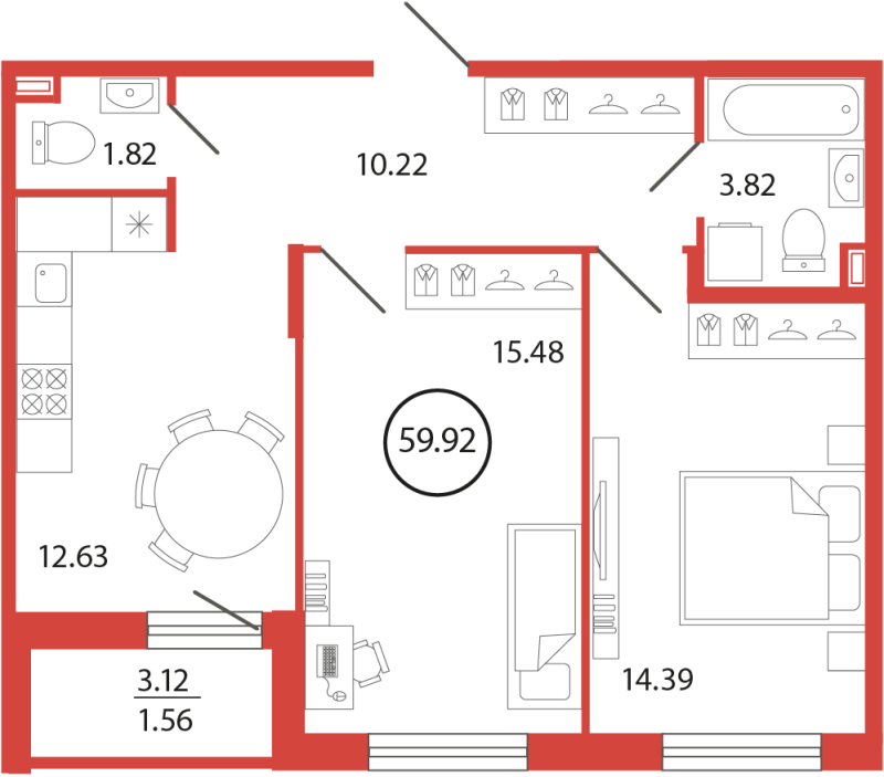 Продажа 2-комнатной новостройки, Бугры, Дорога в Мурино