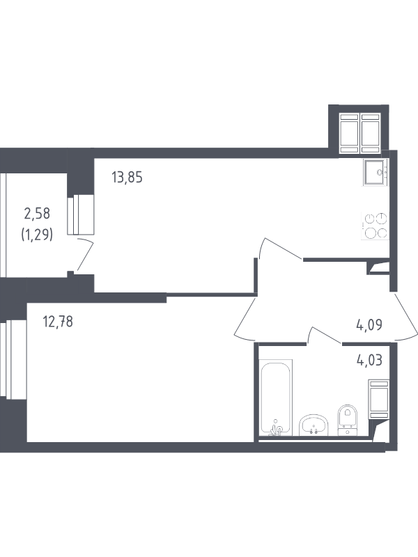 Продажа 1-комнатной новостройки, Санкт-Петербург, Славянская ул.