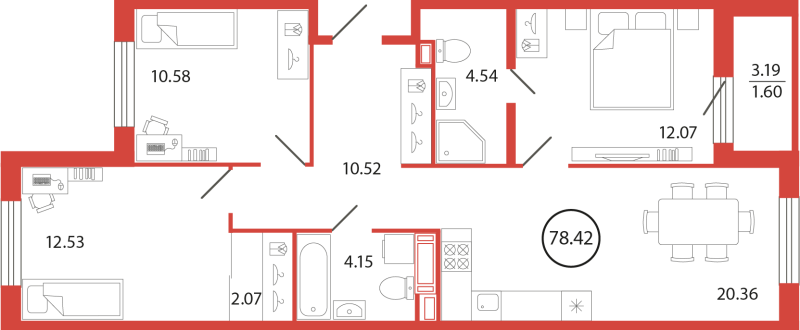 Продажа 3-комнатной новостройки, Бугры, Дорога в Мурино