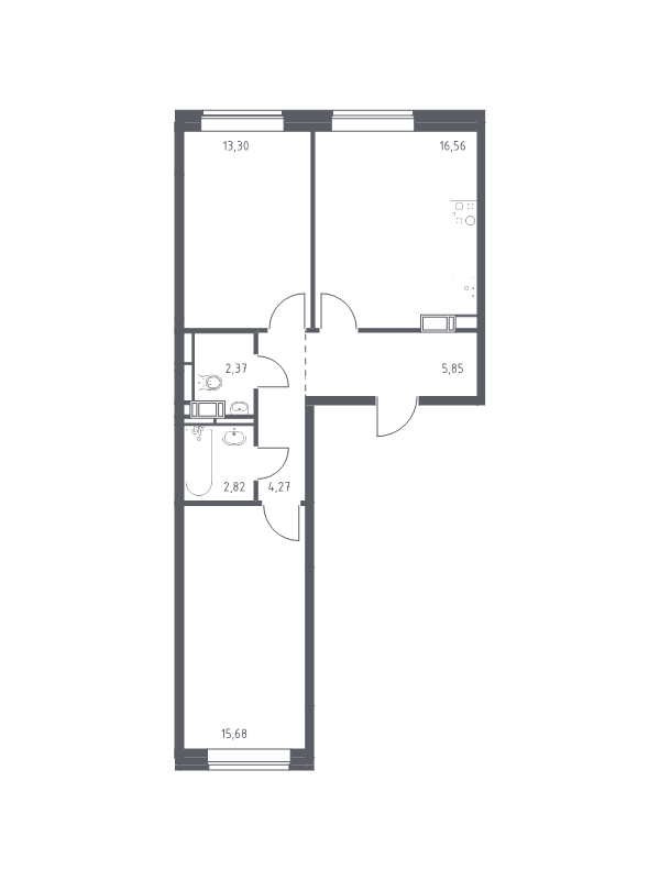 Продажа 2-комнатной новостройки, Санкт-Петербург, Славянская ул.