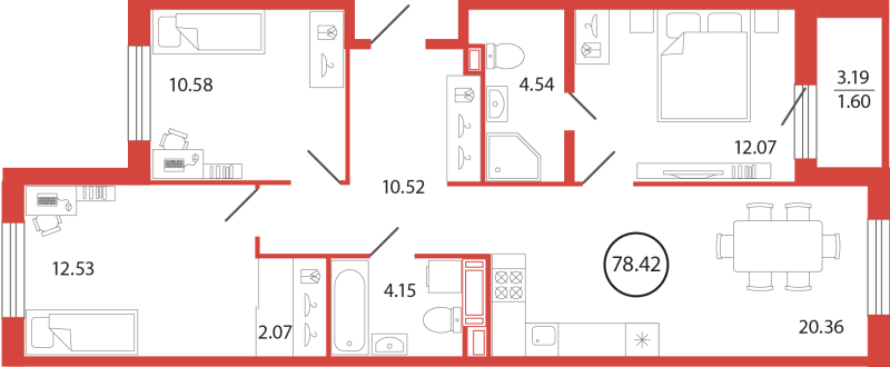 Продажа 3-комнатной новостройки, Бугры, Дорога в Мурино