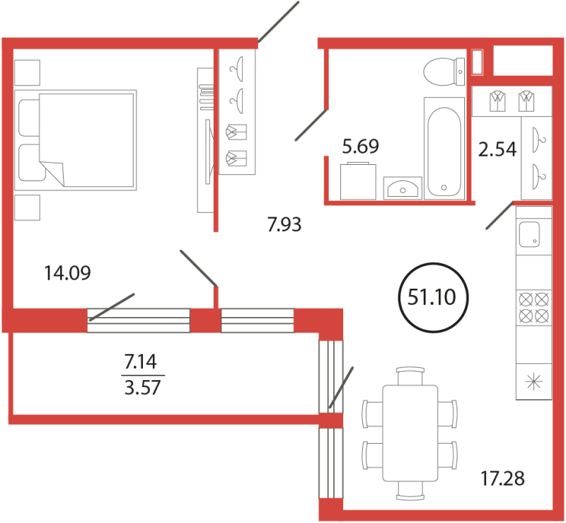 Продажа 1-комнатной новостройки, Бугры, Дорога в Мурино