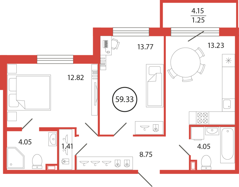 Продажа 2-комнатной новостройки, Бугры, Дорога в Мурино