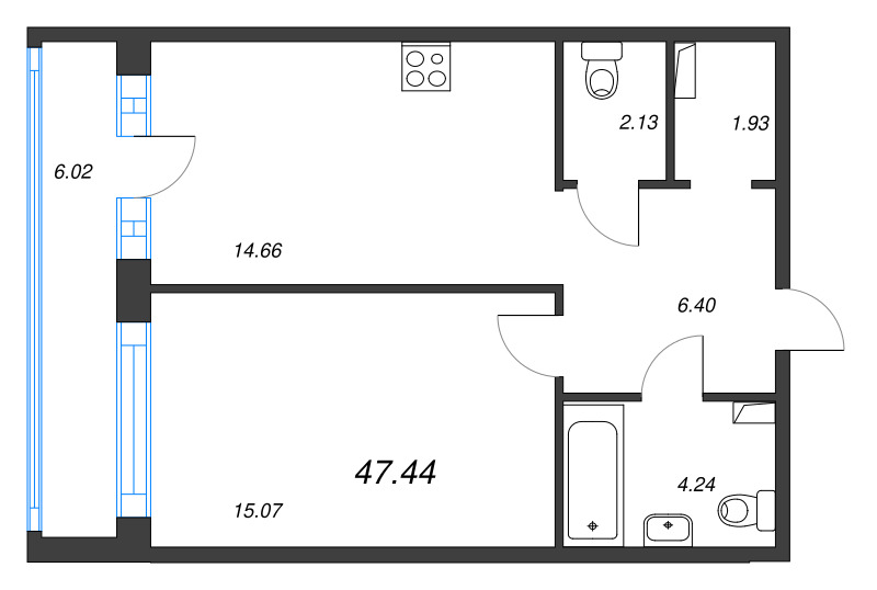 Продажа 1-комнатной новостройки, Бугры, Дорога в Мурино