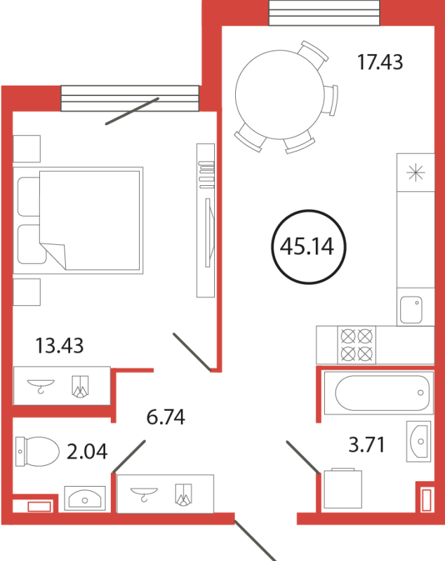 Продажа 1-комнатной новостройки, Бугры, Дорога в Мурино