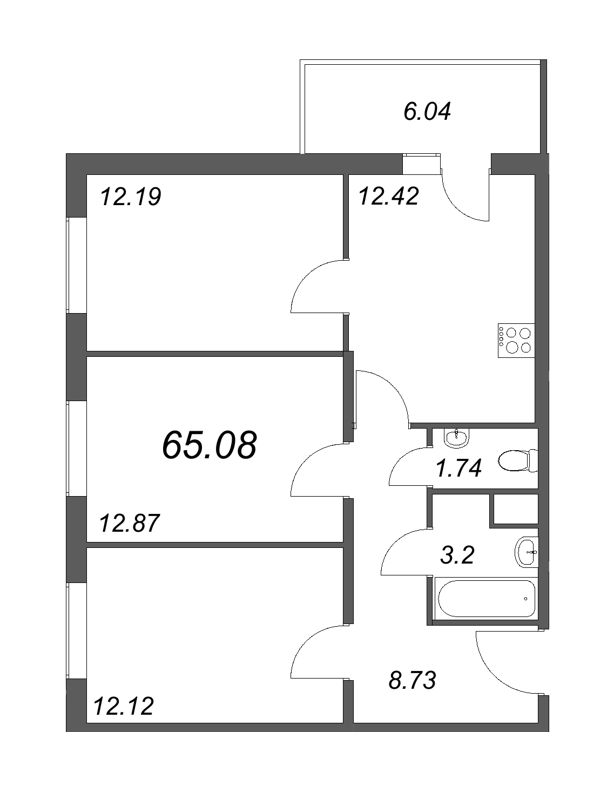 Продажа 3-комнатной новостройки, Санкт-Петербург, Суздальское ш.