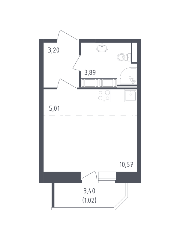 Продажа 1-комнатной новостройки, Санкт-Петербург, Славянская ул.