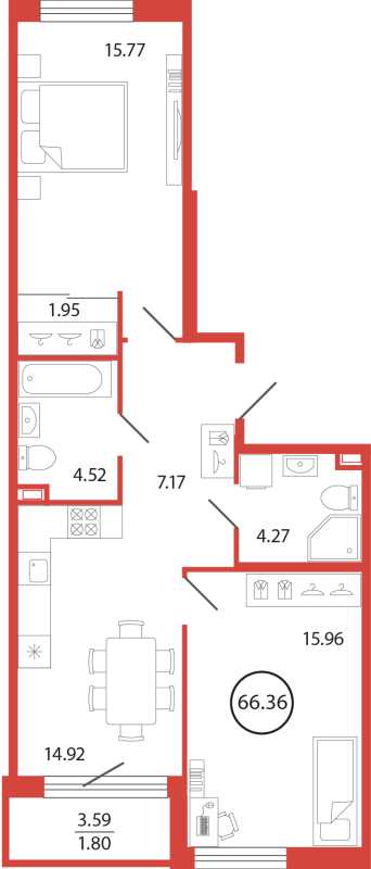 Продажа 2-комнатной новостройки, Бугры, Дорога в Мурино