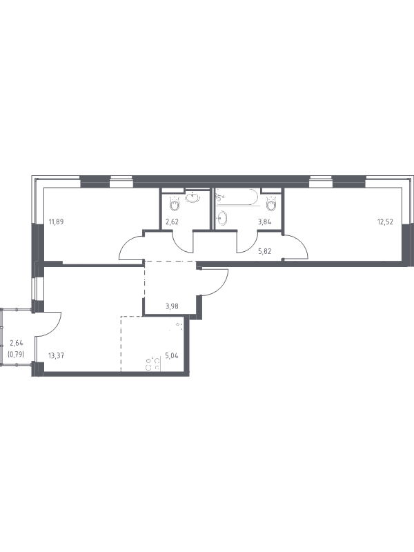 Продажа 2-комнатной новостройки, Санкт-Петербург, Славянская ул.