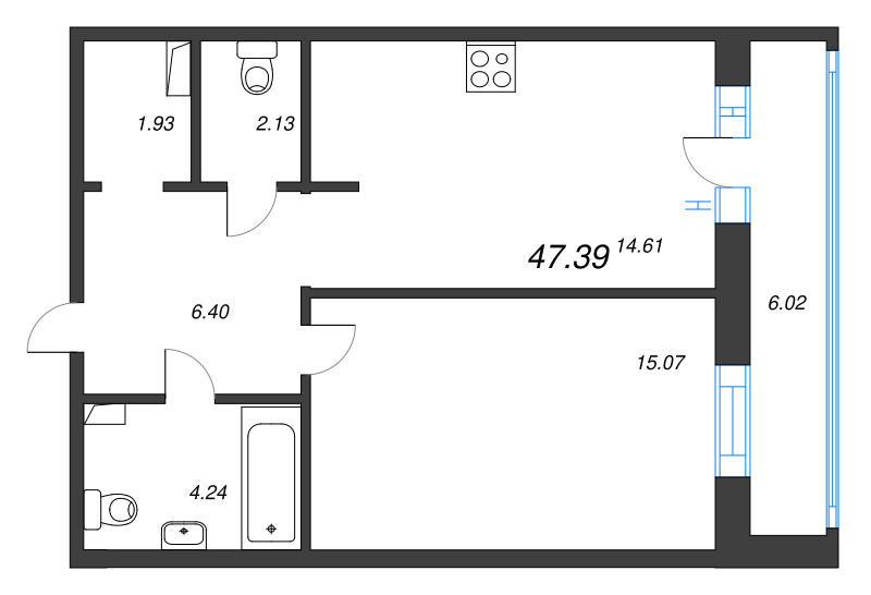 Продажа 1-комнатной новостройки, Бугры, Дорога в Мурино