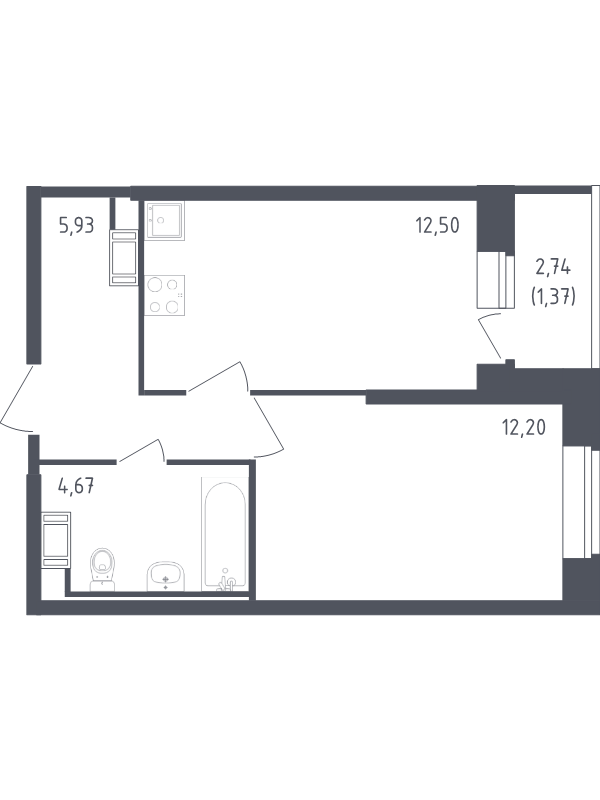 Продажа 1-комнатной новостройки, Санкт-Петербург, Славянская ул.