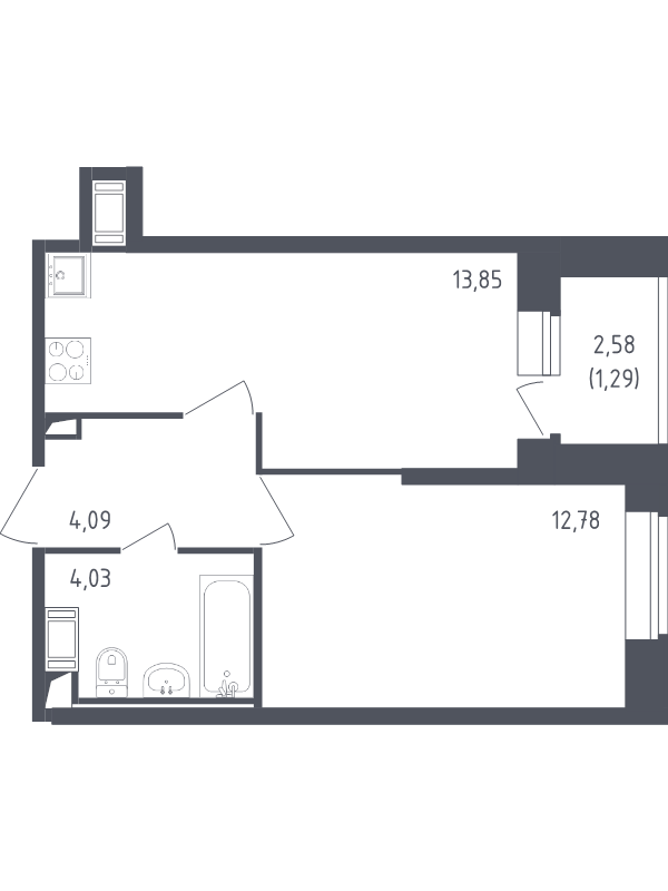 Продажа 1-комнатной новостройки, Санкт-Петербург, Славянская ул.