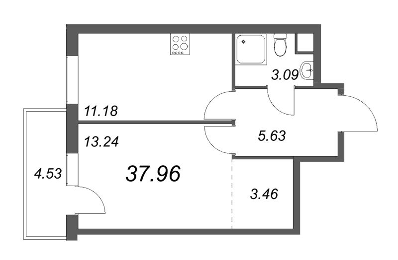 Продажа 1-комнатной новостройки, Санкт-Петербург, Суздальское ш.