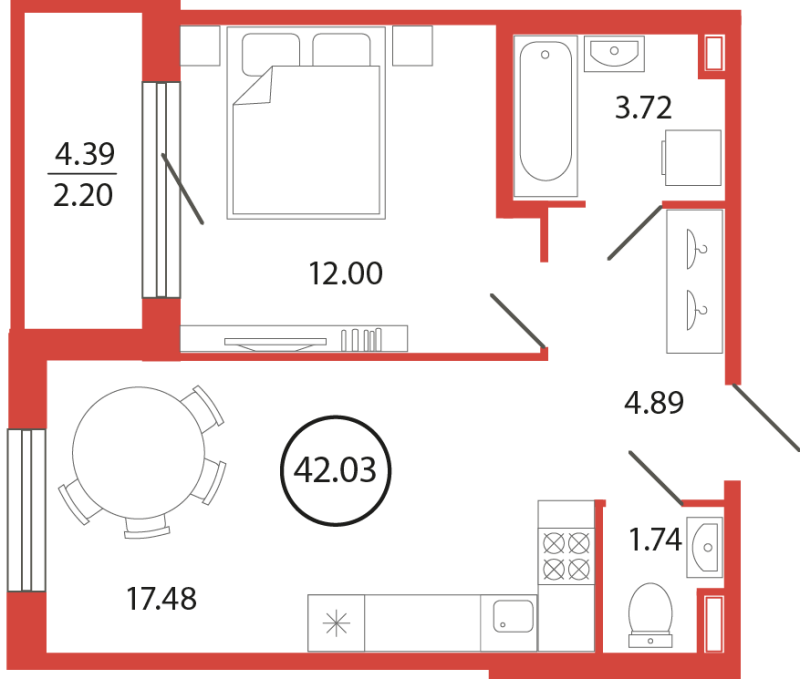 Продажа 1-комнатной новостройки, Бугры, Дорога в Мурино