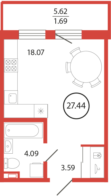 Продажа 1-комнатной новостройки, Бугры, Дорога в Мурино