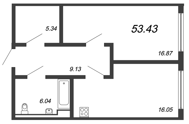 Продажа 1-комнатной новостройки, Санкт-Петербург, Салова ул.