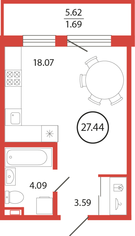 Продажа 1-комнатной новостройки, Бугры, Дорога в Мурино
