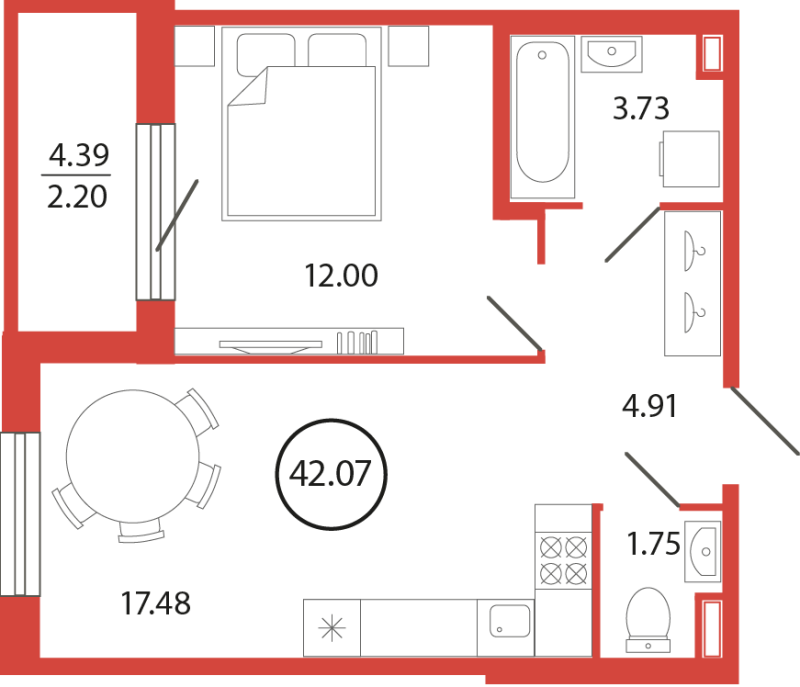 Продажа 1-комнатной новостройки, Бугры, Дорога в Мурино