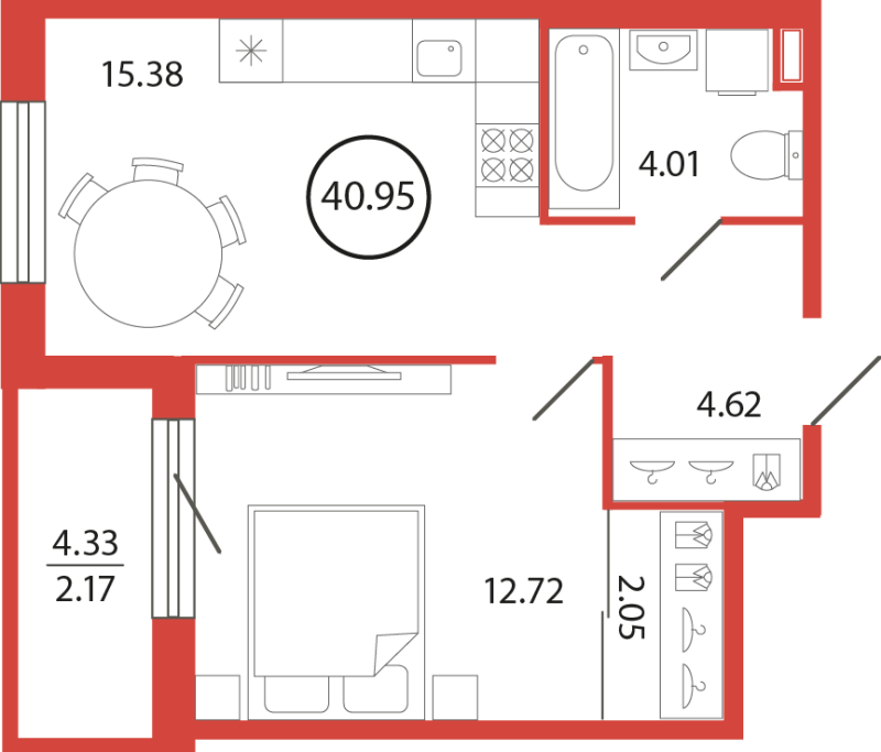 Продажа 1-комнатной новостройки, Бугры, Дорога в Мурино
